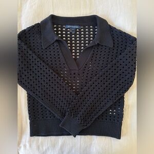 FRENGH CONNECTION Black Knit Collared Sweater